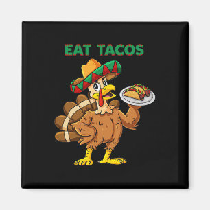 Imán Día de Acción de Gracias Turquía come tacos sombre