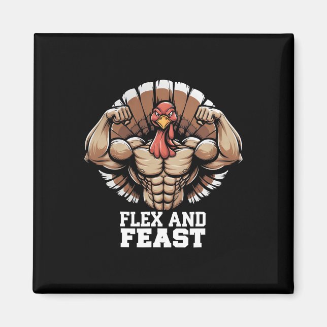 Imán Día De Acción De Gracias Turquía Flex Y Gimnasio D (Frente)