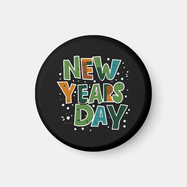 Imán Día de Año Nuevo (Frente)