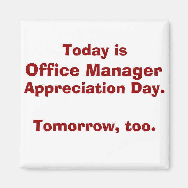 Imán Día de Apreciación de Office Manager (Frente)