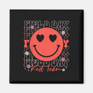 Imán Día de Campo Equipo Rojo Sonrisa Cara Día de Campo