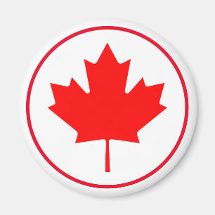 Imán Día de Canadá Hoja de Arce Canadiense Brillante Ro