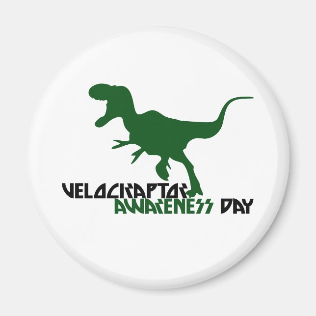 Imán Día de Conciencia de Velociraptor (Frente)