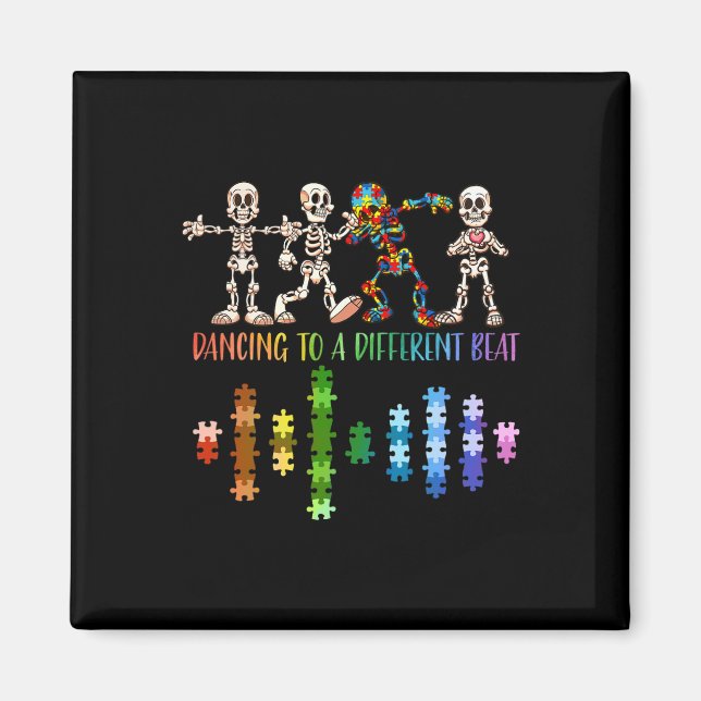 Imán Día de concientización sobre autismo para discapac (Frente)