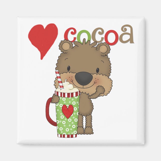 Imán Día de fiesta del amor del cacao del oso (Frente)