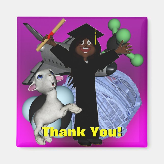 Imán Día de Graduación Gracias (Frente)