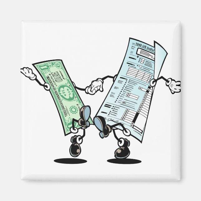 Imán día de impuestos felices (Frente)