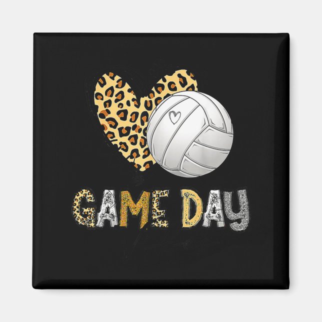 Imán Día de juego de voleibol blanqueado vibraciones ma (Frente)