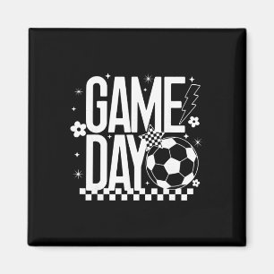 Imán Día de Juego Temporada de Fútbol Mamá Retro Cuadro