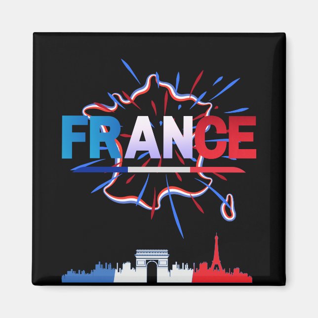Imán Día de la Bastilla de Francia (Frente)