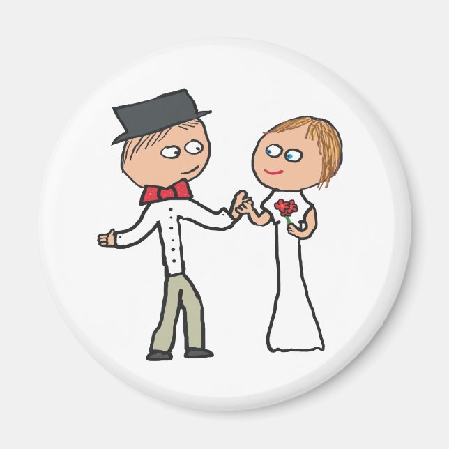 Imán Día de la boda de novias y novias (Frente)