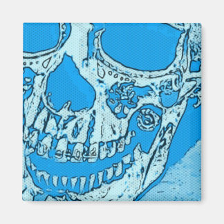 Imán Día de la Calavera Muerta Diseñado Bandana Azul br