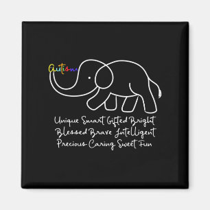 Imán Día de la Conciencia del Autismo Elefante Regalo d