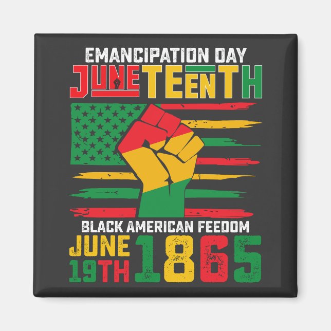 Imán Día de la Emancipación de Juneteenth Libertad Negr (Frente)