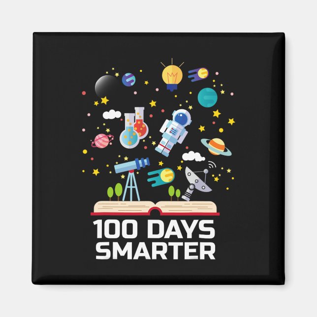 Imán Día De La Escuela 100 Días Libros Más Inteligentes (Frente)