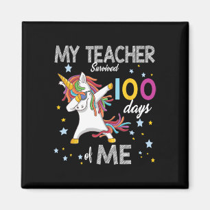 Imán Día De La Escuela Dabbing Unicorn 100 Días Encanta