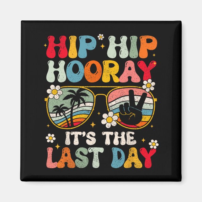 Imán Día De La Escuela Hola Profesora De Verano Groovy  (Frente)