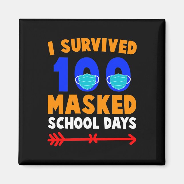 Imán Día De La Escuela Sobreviví A 100 Días De Escuela  (Frente)