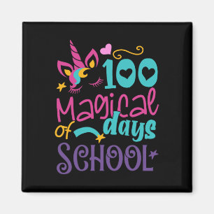 Imán Día De La Escuela Unicornio 100 Días Mágicos Profe