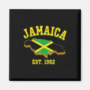 Imán Día de la Independencia Camisas Jamaiquinas Mapa d