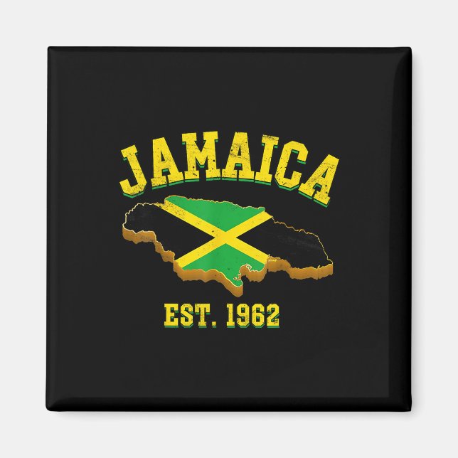 Imán Día de la Independencia Camisas Jamaiquinas Mapa d (Frente)