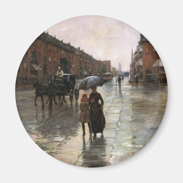 Imán Día de la Lluvia, Boston por Frederick Childe Hass (Frente)