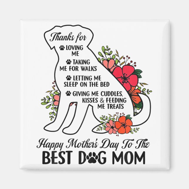 Imán Día de la madre al mejor perro Día de la Madre de  (Frente)