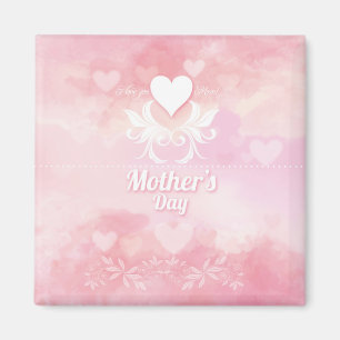 Imán Día de la madre blanda, rosa y blanco