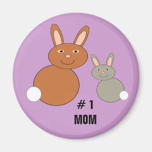 Imán Día de la Madre Bunnies Número 1 Mamá Personalizad