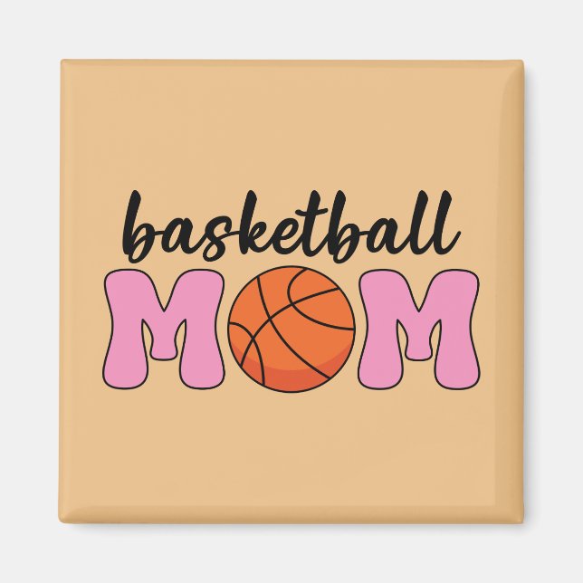 Imán Día de la Madre de mamá de baloncesto (Frente)