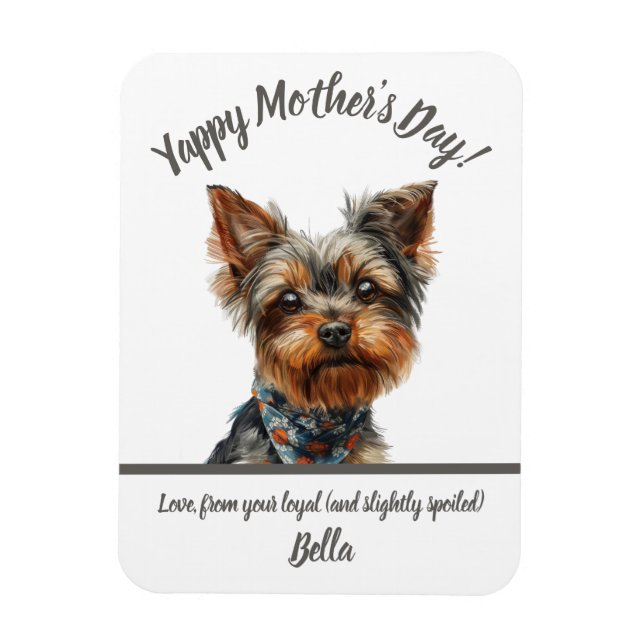 Imán Día de la Madre de Yappy Yorkie (Vertical)