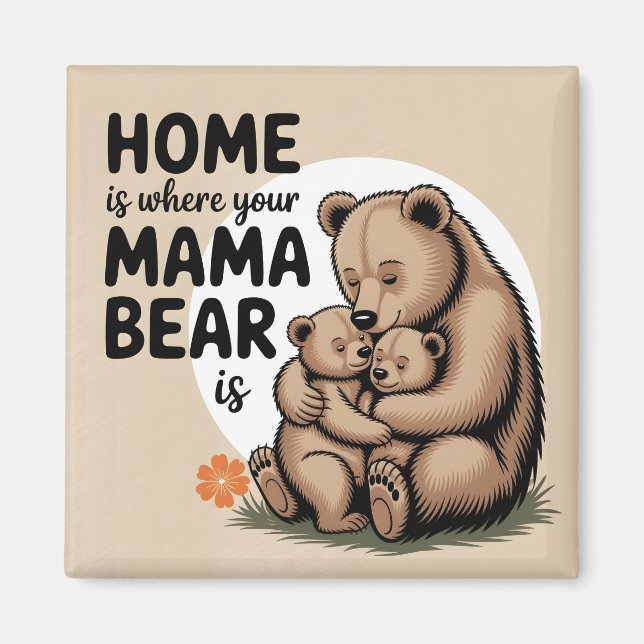 Imán Día de la Madre lindo Mama Bear (Frente)