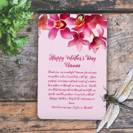 Imán Día de la Madre Orchids Gracias Mensaje Rosa