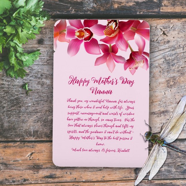 Imán Día de la Madre Orchids Gracias Mensaje Rosa (Subido por el creador)