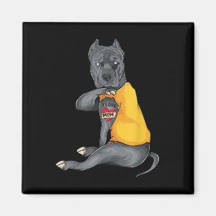 Imán Día de la Madre Perro gracioso Pitbull Amo A Mamá 