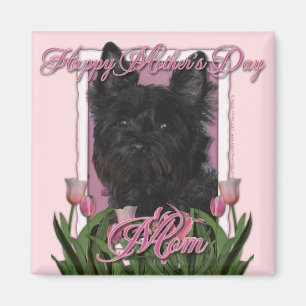 Imán Día de la Madre - tulipanes rosados - mojón