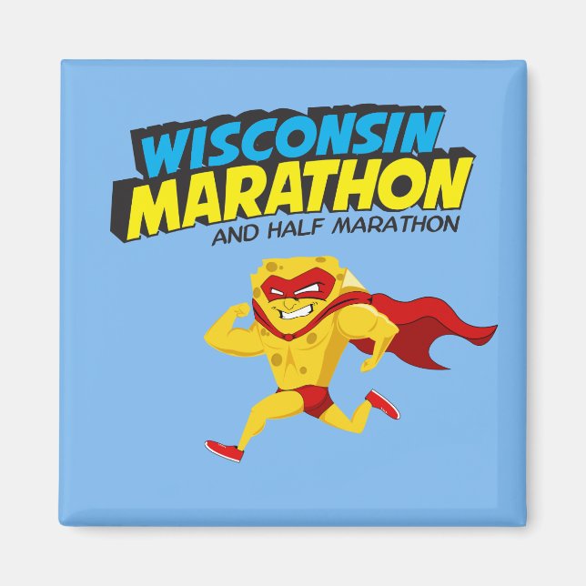 Imán Día de la Maratón de Wisconsin (Frente)