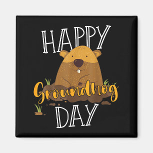 Imán Día de la marmota Feliz Día de la marmota