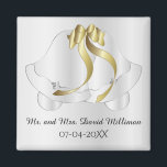 Imán Día de la novia / Groom Keepsake Magnet<br><div class="desc">Día de bodas Mantén los imanes de Novia y Groom listos para personalizar. Nota ✔: No es necesario cambiar todas las áreas de plantilla. 📌 Si necesita una mayor personalización, haga clic en el botón "Haga clic para más Personalizares" o "Personalizar o Editar diseño" y utilice nuestra herramienta de diseño...</div>