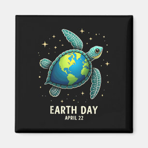 Imán Día de la Tierra 2025 Restaurar Tortuga Marina Art