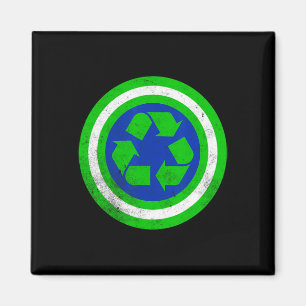 Imán Día de la Tierra del Capitán Reciclaje