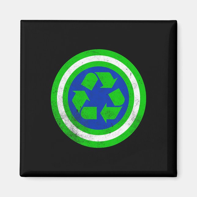 Imán Día de la Tierra del Capitán Reciclaje (Frente)