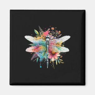 Imán Día de la Tierra Hermosa Dragonfly Watercolor Art