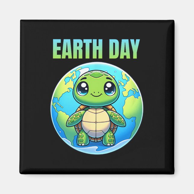 Imán Día de la Tierra Restaurando la tortuga terrestre  (Frente)