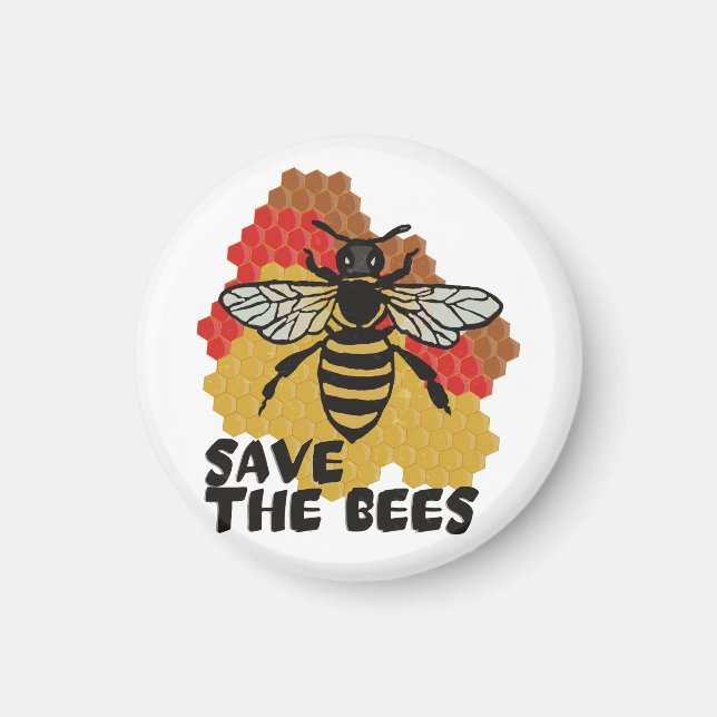 Imán Día de la Tierra, salven a las abejas (Frente)