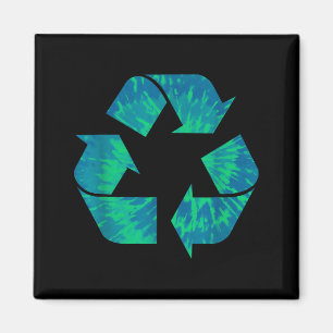 Imán Día de la Tierra Tie Dye Símbolo de Reciclaje Reci