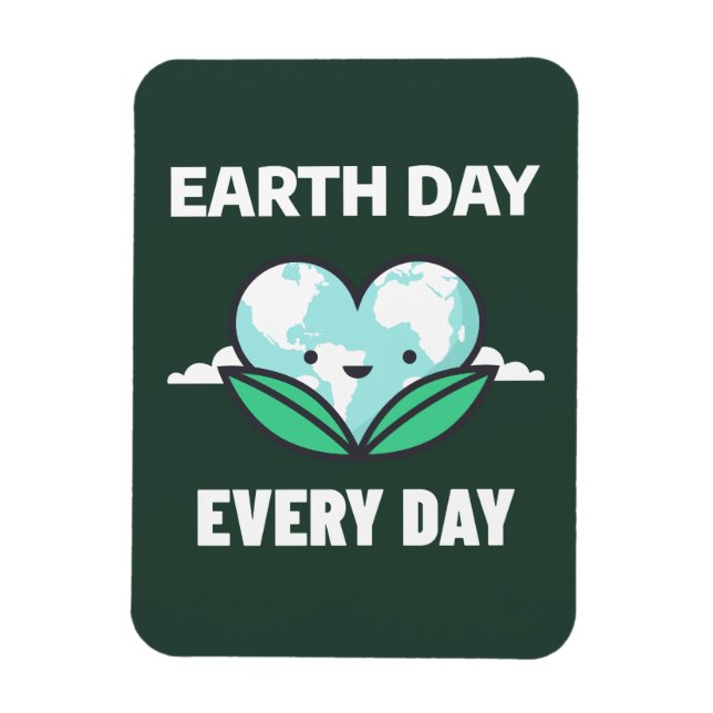 Imán Día de la Tierra todos los días (Vertical)