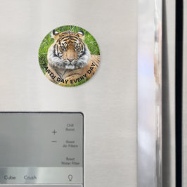 Imán Día de la Tierra todos los días foto del tigre de