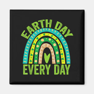 Imán Día de la Tierra Todos los Días Verde Arcoíris Día