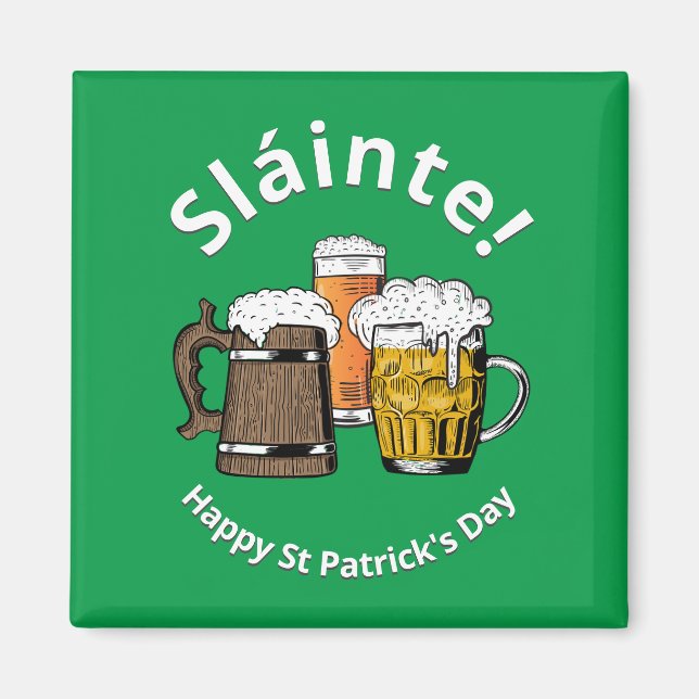 Imán Día de las cervezas St Patricks, Personalizado irl (Frente)
